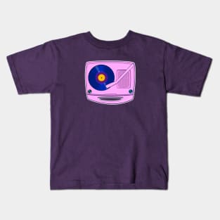 Vintage Portable Pop Record Player Kids T-Shirt